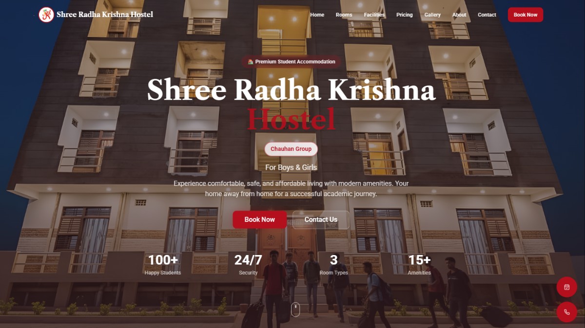 Shree Radha Krishna Hostel Website Development | Student Accommodation Case Study
