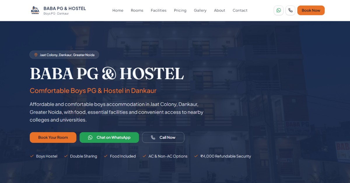 Shivi Baba PG & Hostel | Boys PG & Hostel in Dankaur, Greater Noida